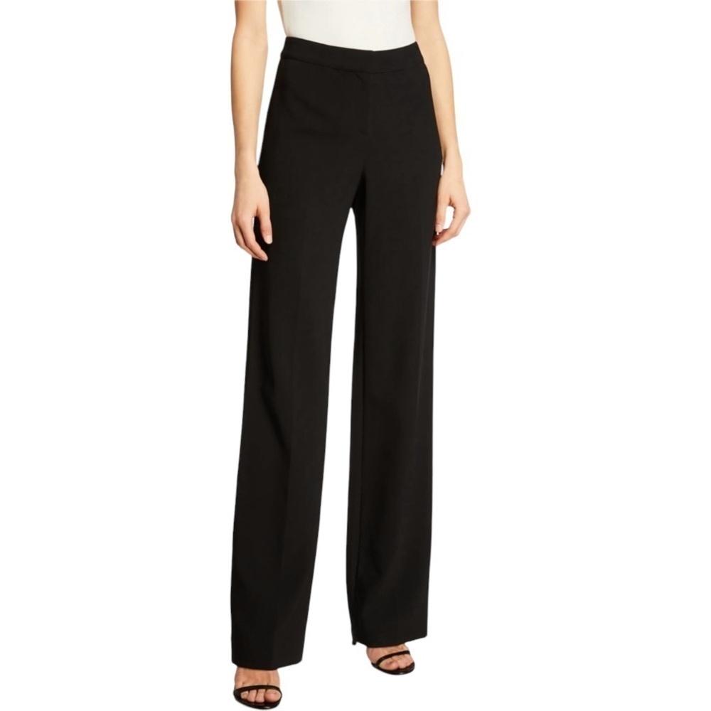 St John Crepe Marocain Straight Leg Diana Pant Black Size 14